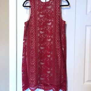 Red lace dress